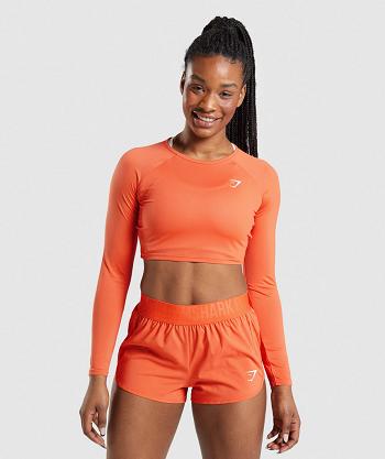 Dámské Long Sleeve Gymshark Tréninková Oranžové | CZ 3508AHK